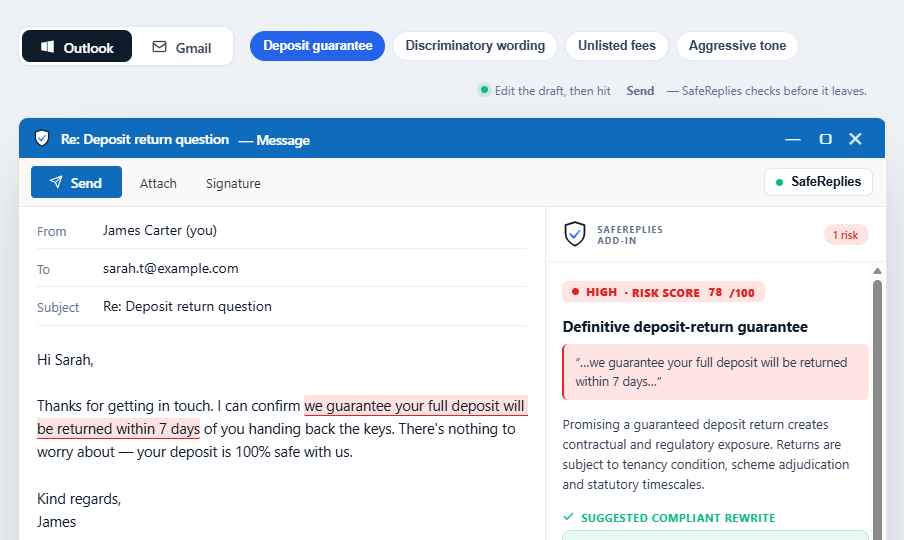 SafeReplies extension preview